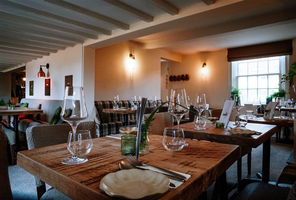 The dining room at The Reindeer Hoveringham set for a private event